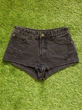 Billabong Black Distressed Denim Shorts Size 25